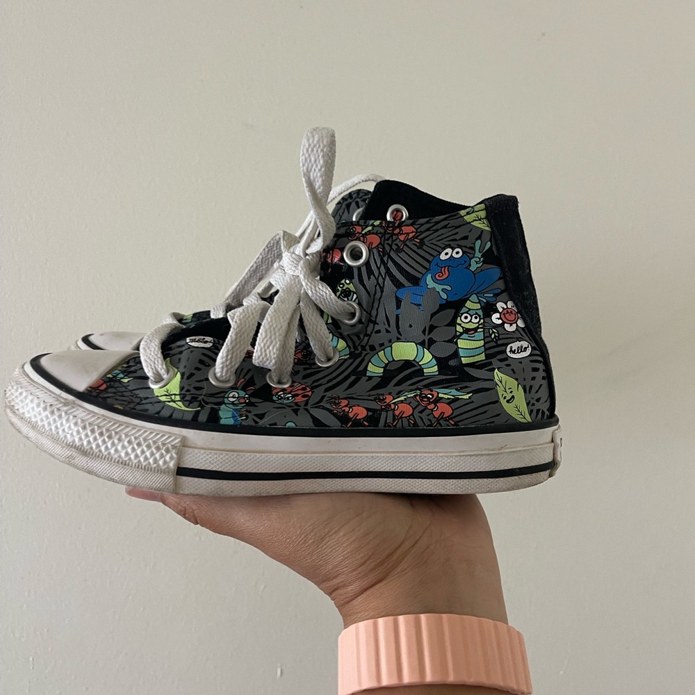 Converse Kids Black High-Top Sneakers with Bug Design 🐛